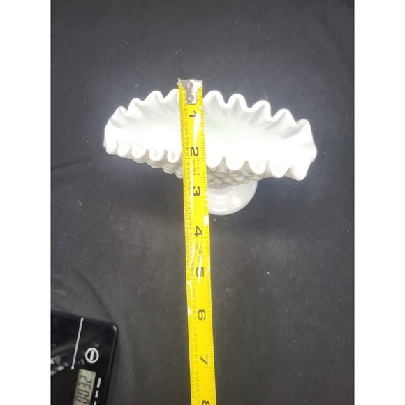 Fenton Milk Glass Hobnail Fan Vase - Picture 4 of 5